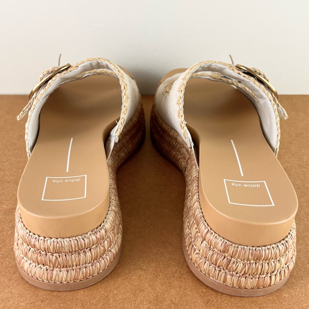 NEW DOLCE VITA BEIGE ESPADRILLE PLATFORM SANDALS - Picture 5 of 13